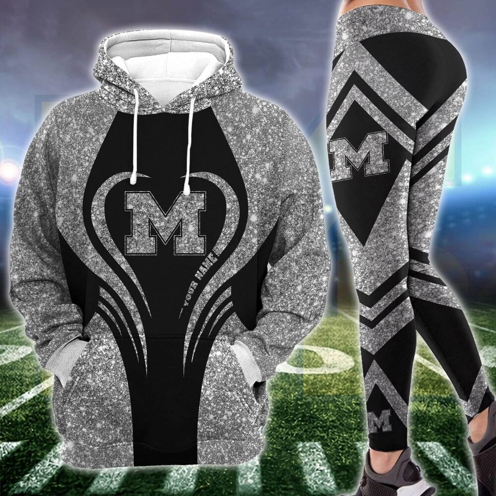 Personalized NCAA Michigan Wolverines Hoodie Leggings Elegance In Motion -