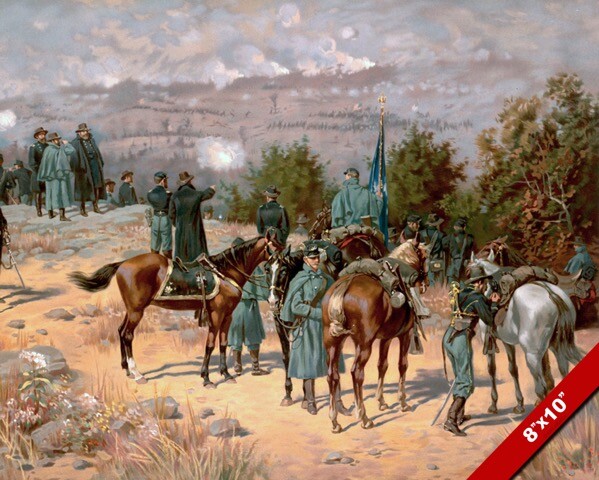 UNION ARMY AT THE BATTLE OF ANTIETAM US CIVIL WAR PAINTING ART REAL CANVAS PRINT
