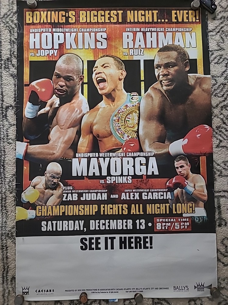 Caesars Alantic City Poster Ruiz Spinks Joppy Hopkins Rahman Mayorga Garcia Don