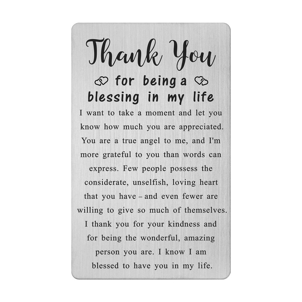 Metal Engraved Card - Thank You Gifts for Women Men - Appreciation Gifts for ...