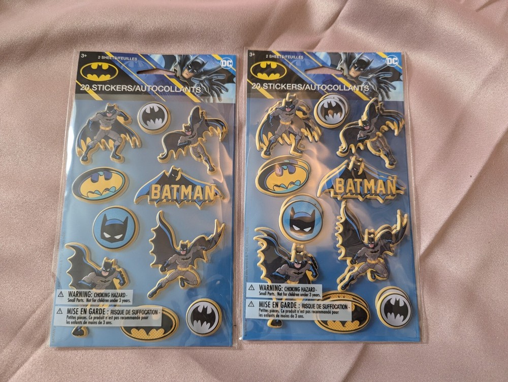 Batman Puffy Stickers New In Package 2 Pack Set