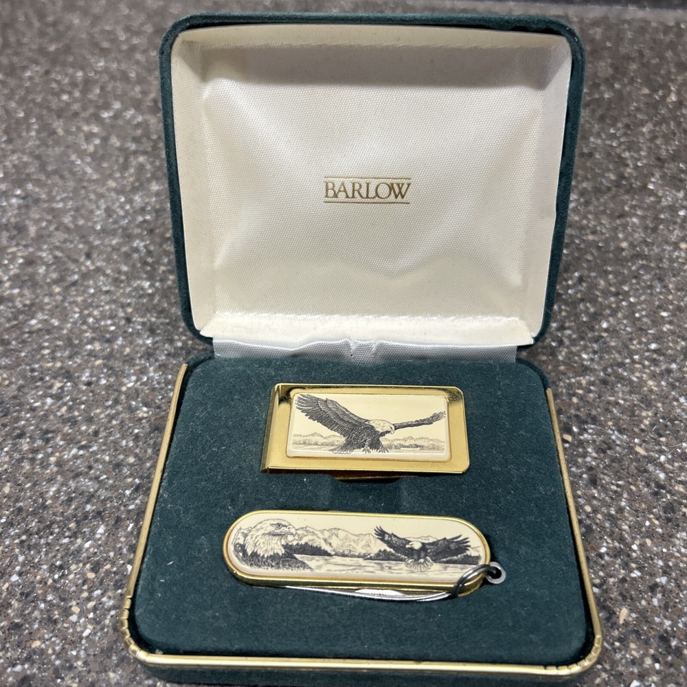 American Bald Eagle Money Clip and Swiss Knife Gift Set by Stephen Barlow Design
