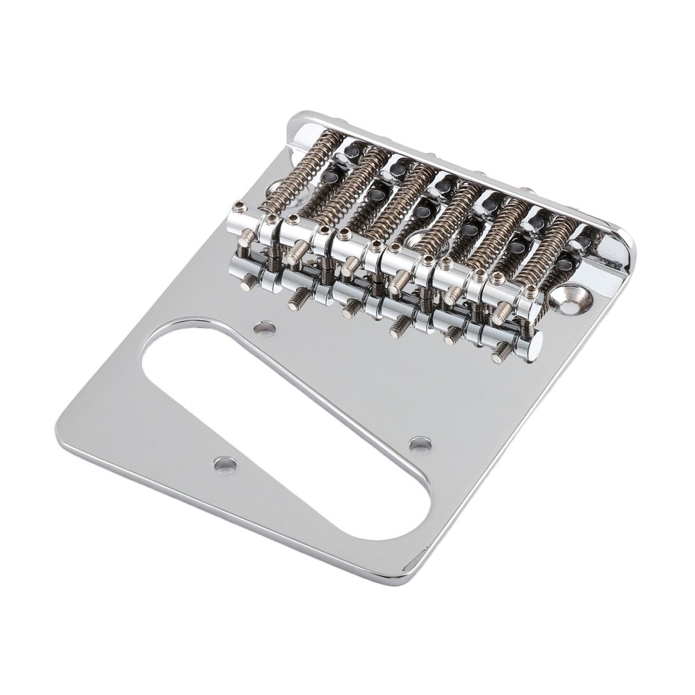 Vintage Style Guitar Bridge Chrome 6 Metal Saddle Bridge  for Telecaster Guitar