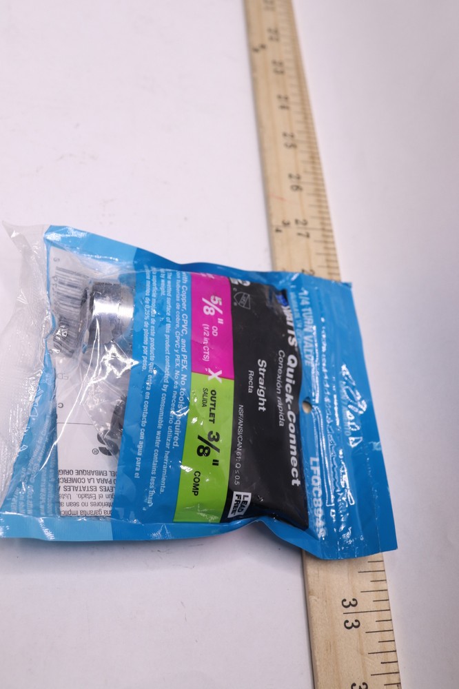 Watts Quick Connect Straight Stop Valve Lead Free Chrome 1/2