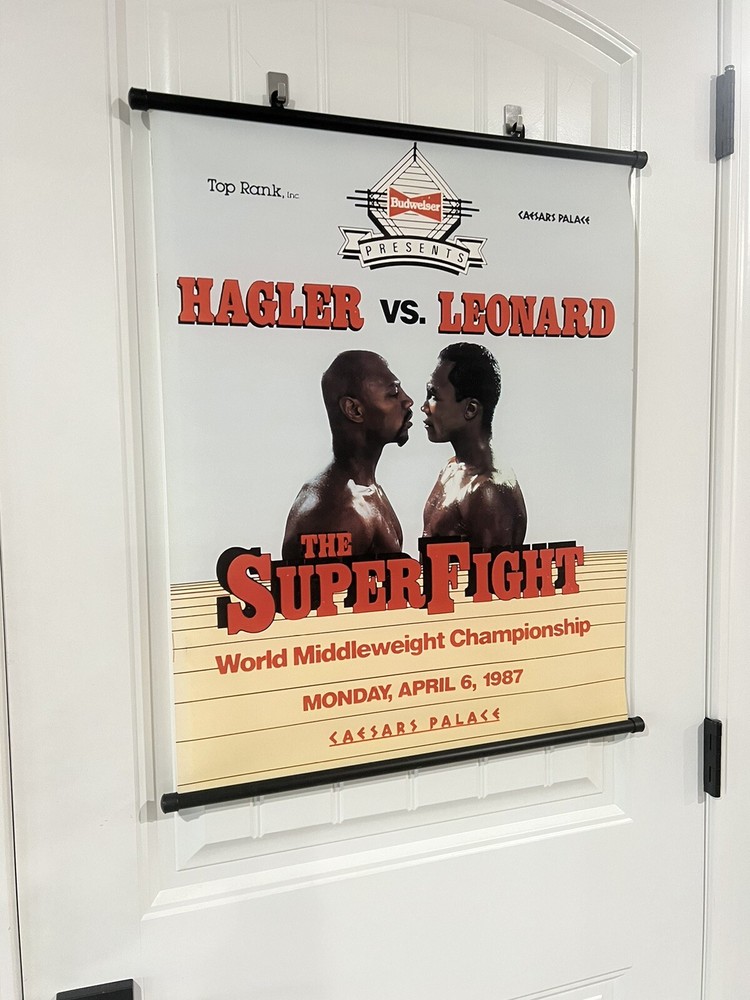 Mavelous Marvin Hagler v Sugar Ray Leonard Boxing  Fight XL 21x26 Scroll Poster