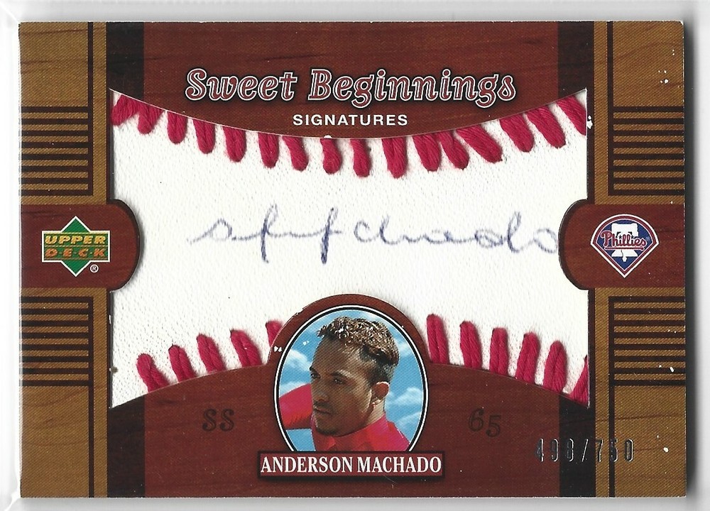 ANDERSON MACHADO 2002 SWEET SPOT AUTO BALL #498/750 PHILLIES