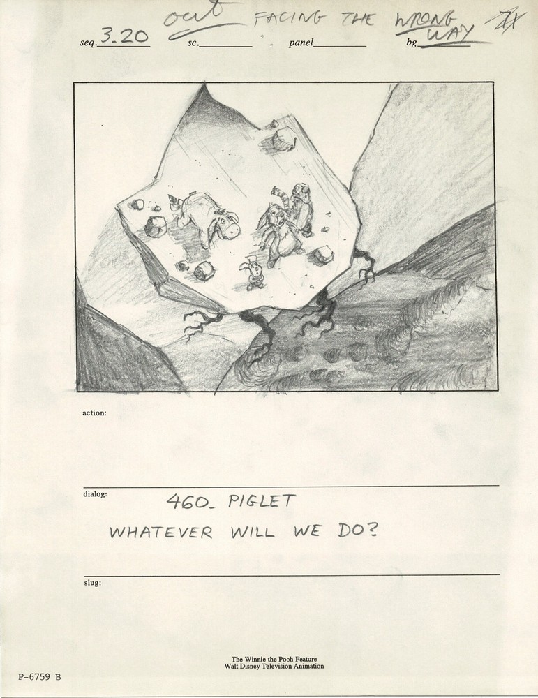 Winnie the Pooh Grand Adventure Disney Production Original SB Drawings 1997 1802