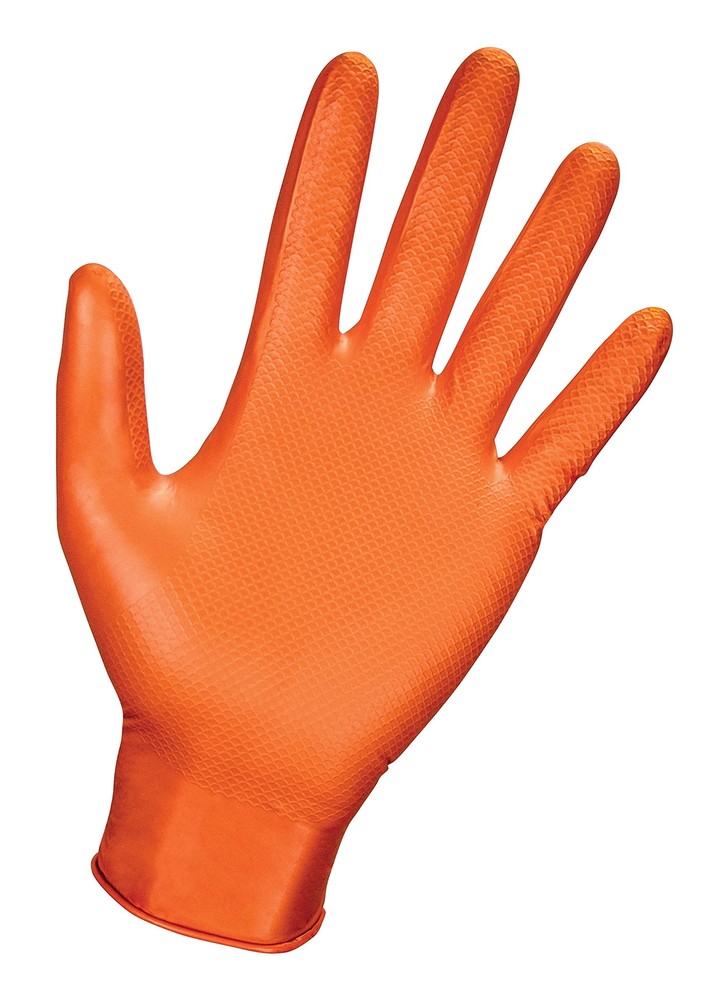 SAS Safety 66572 Astro-Grip Powder-Free Nitrile Gloves, Orange, Medium, 7 Mil...