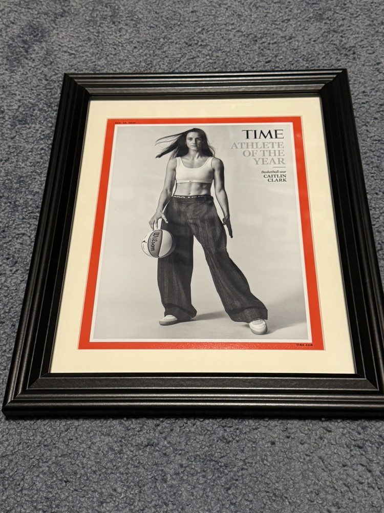 CAITLIN CLARK TIME Athlete Of The Year Magazine 8.5x11 PHOTO Framed And Matted