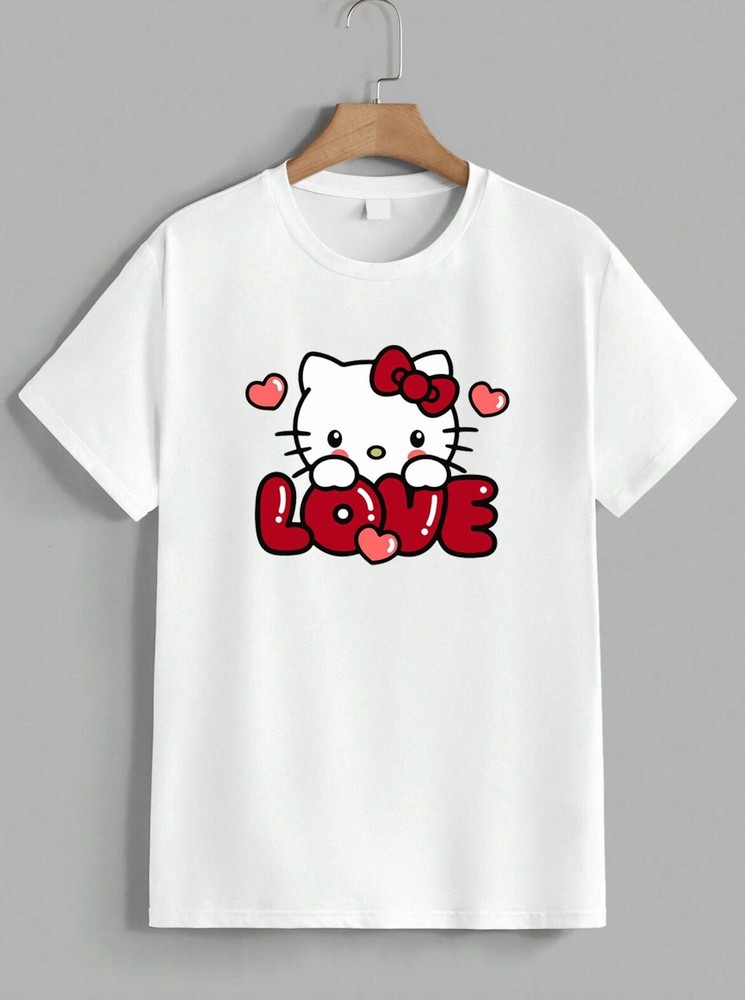 Hello Kitty Sanrio LOVE Graphic Tee T-Shirt Shirt Top Kawaii Anime Unisex