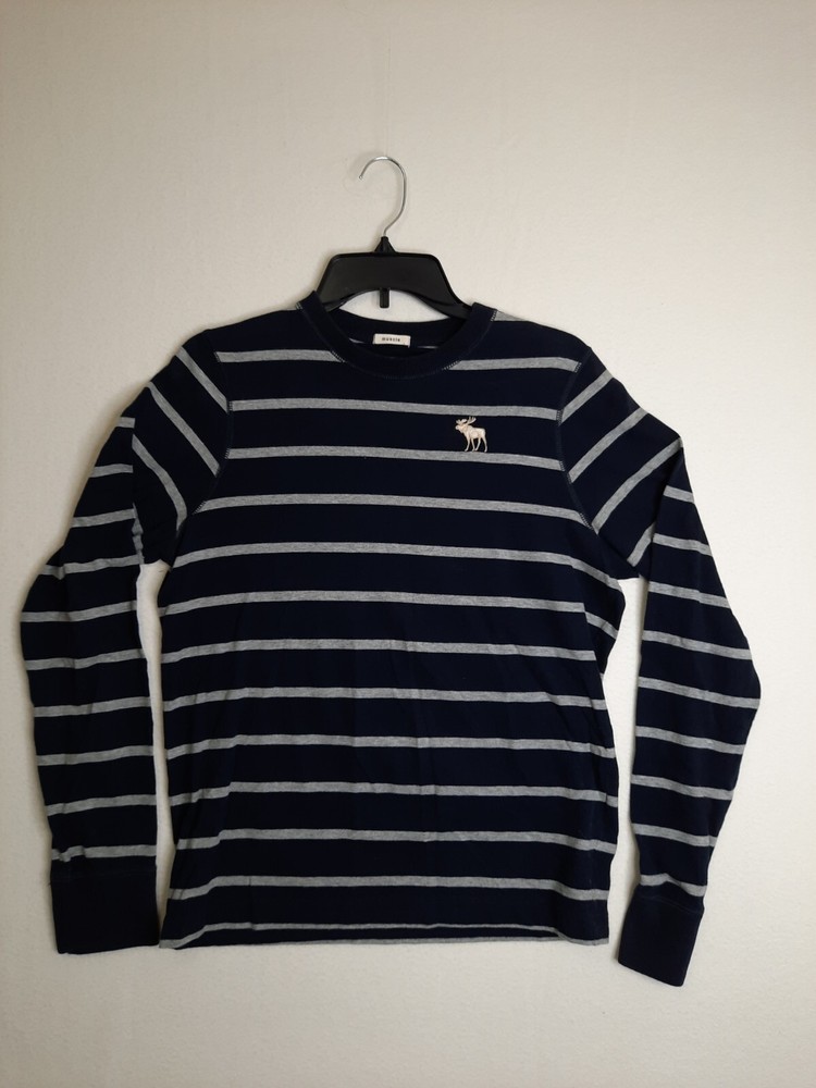 Abercrombie & Fitch Sewn Moose Kids XL Muscle Shirt  Long Sleeve Striped Vintage-image