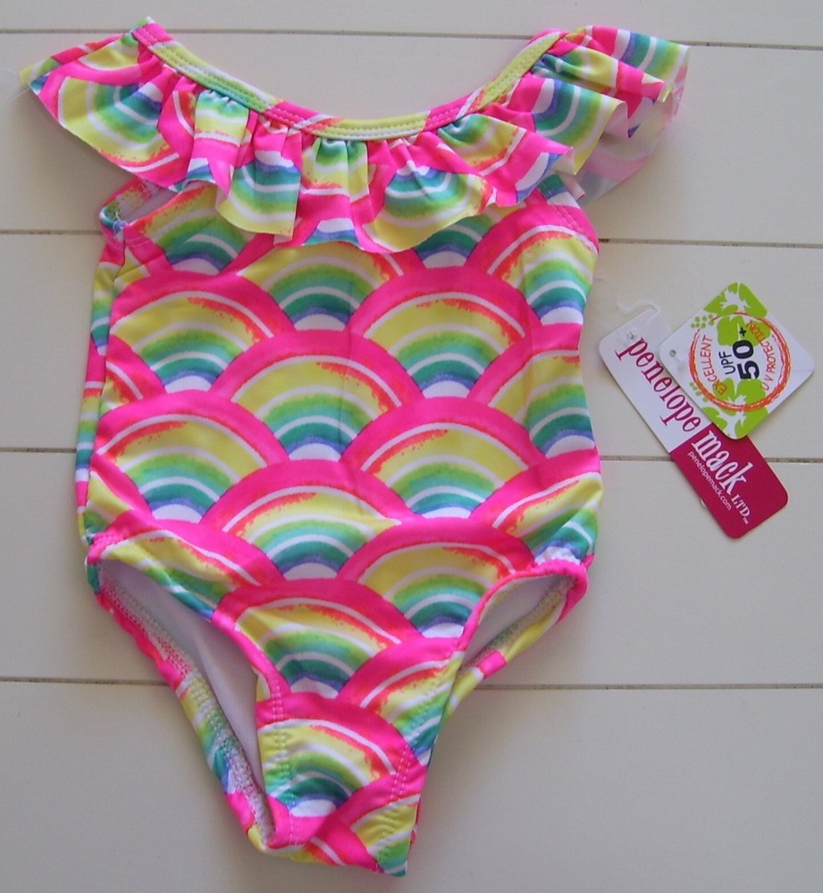 Rainbow Lined Swimsuit for Girls Penelope Mack Size 18M