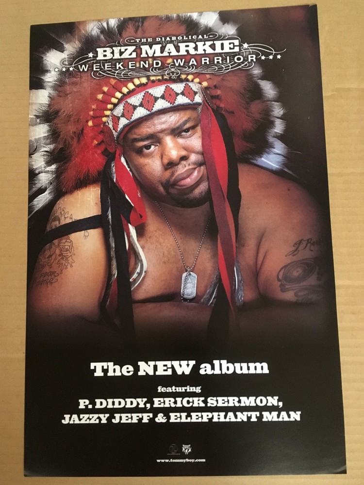 BIZ MARKIE Rare 2003 PROMO POSTER of Weekend Warrior CD USA 11x17 Never Displayd