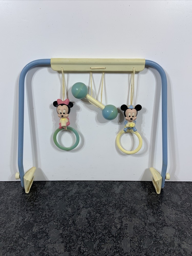 Vintage Disney Baby Mickey Minnie Mouse Bouncer Bouncy Chair Activity Toy Bar