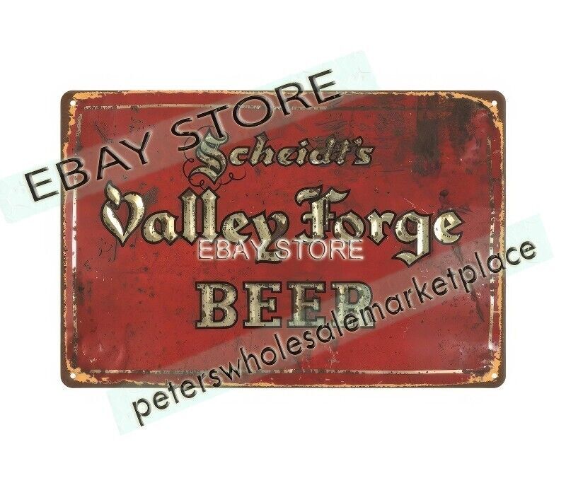 Vintage Scheidt's Valley Forge Beer Norristown PA Metal Tin Sign Reproduction