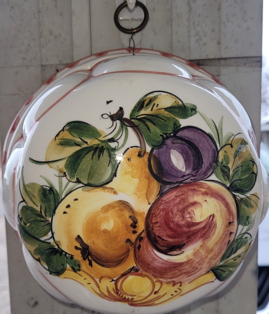 Italian ABC Bassano Ceramiche Mold Wall Hanging Pottery for Flowers or Fruit 7.5x3.5 Inches-image