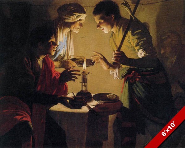 Esau Selling His Birthright Bible Art Real Canvas Print