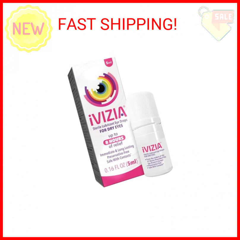 iVIZIA Sterile Lubricant Eye Drops for Dry Eyes, Preservative-Free, Moisturizing