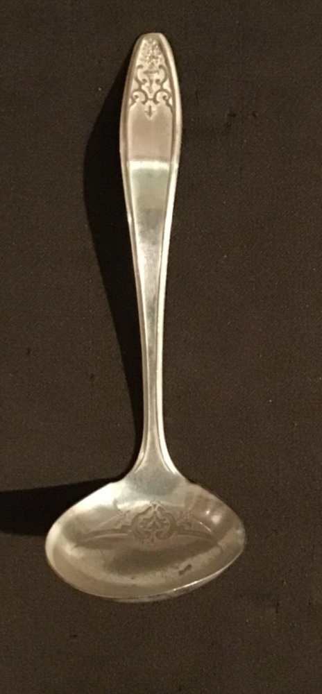 Ornate Vintage Lady Doris Silver Plate Gravy Ladle
