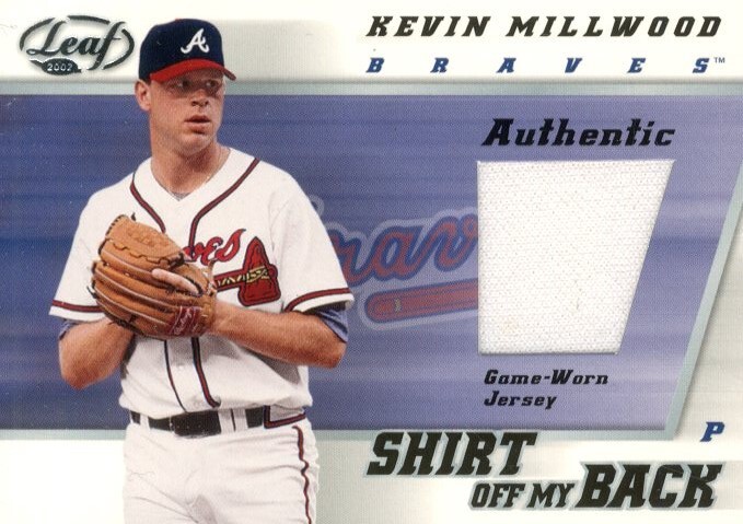 2002 Leaf Shirt Off My Back Atlanta Braves Baseball Card #KM Kevin Millwood Jsy