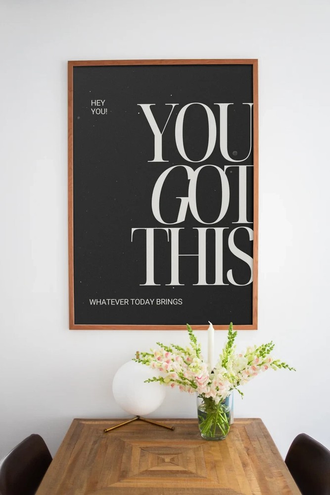 Black Beige Empowerment Poster, Inspirational Quote Wall Art, Cool Dorm Room Dec