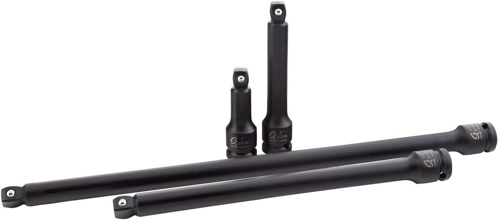 US SUNEX TOOLS 2504 1/2 Inch Drive Impact Extension Set 4 Piece SAE 3 Inch 15 In