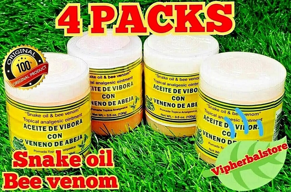 (4) Pomada Aceite de Vibora Veneno de Abeja ✅ Snake Oil Bee Venom Ointment 3.5oz-image
