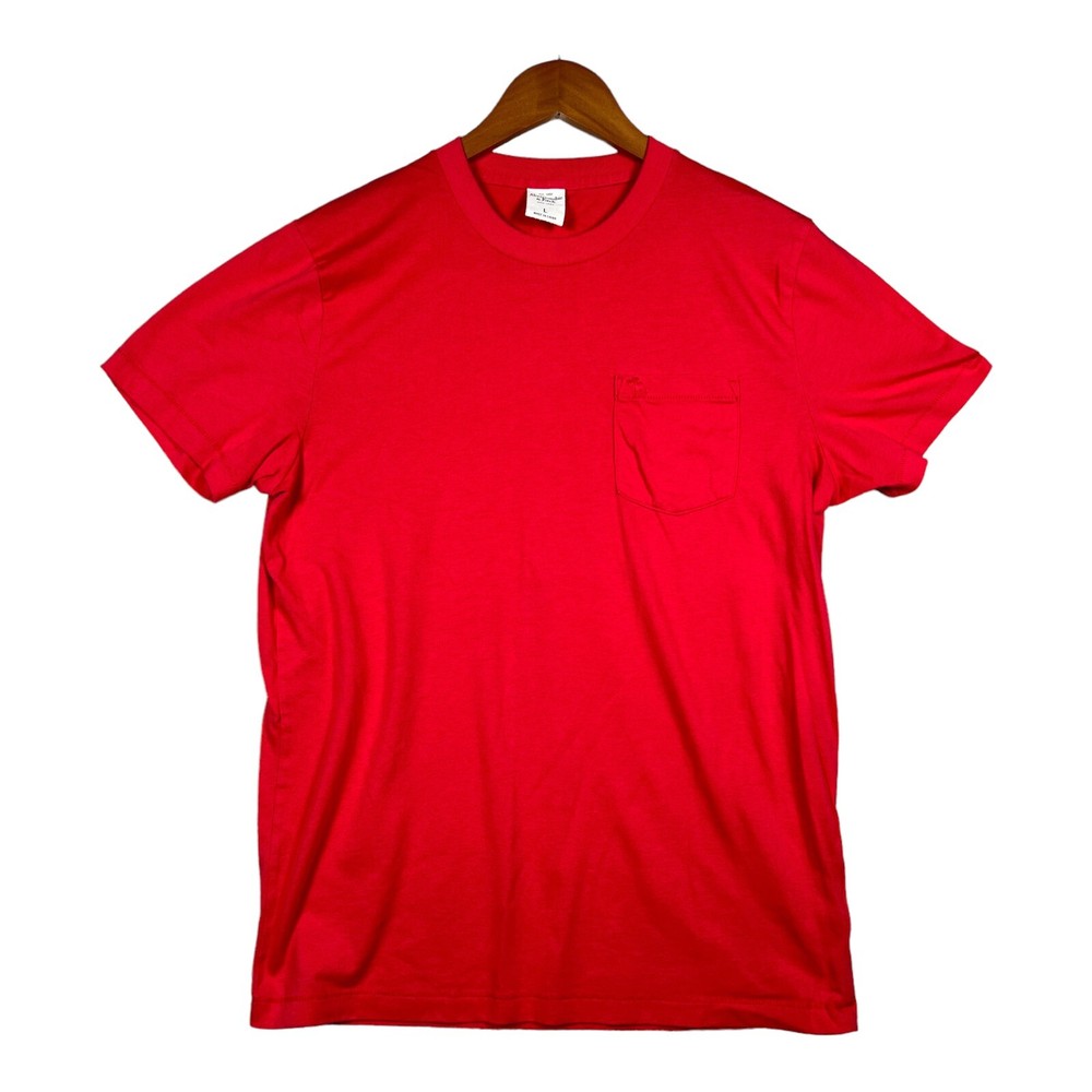 Abercrombie Fitch Shirt Men's Red Short Sleeve Muscle Tee Moose Pocket L-image