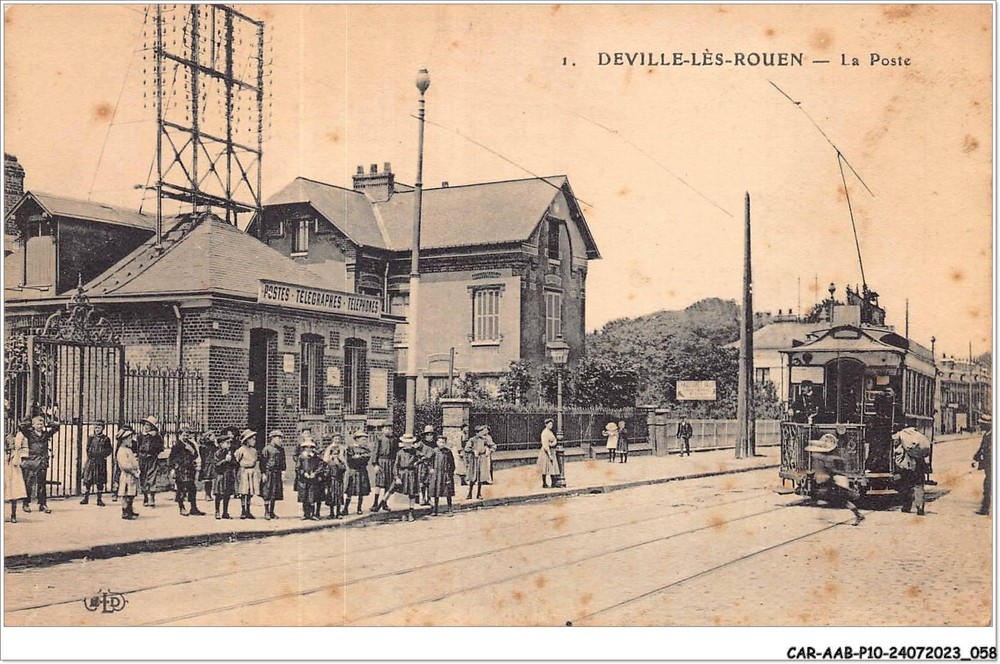 CAR-AABP10-76-0759 Deville-les-Rouen La Poste Tramway