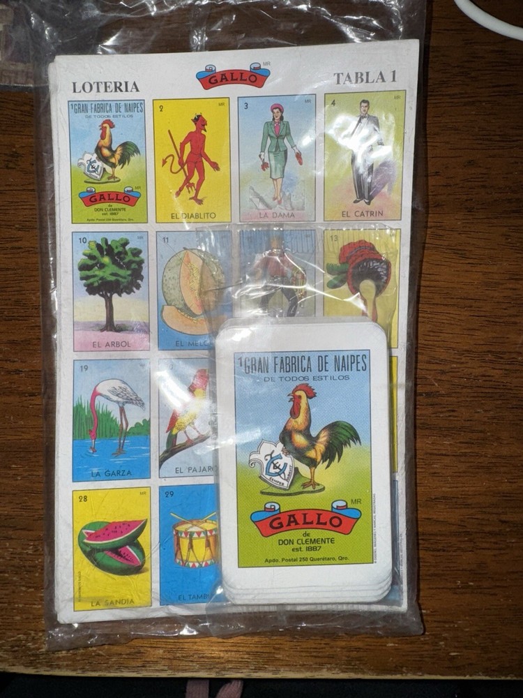 Don Clemente Autentica Loteria Mexican Bingo Set 20 Tablets Colorful