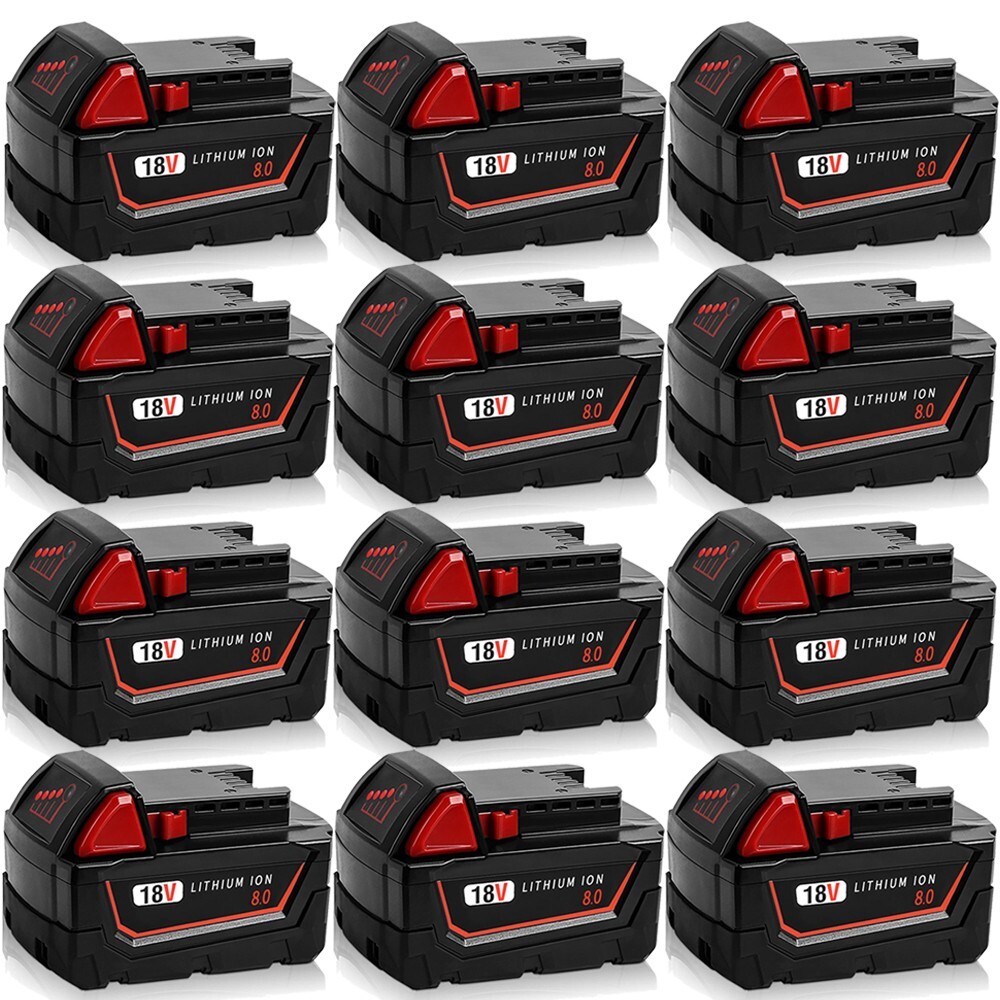 8.0Ah Extended Capacity For Milwaukee for M18 18V Lithium-ion Battery 48-11-1860