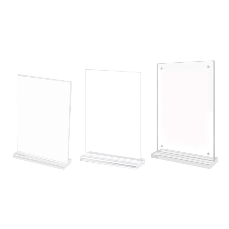 Acrylic Sign Holders T-Shape Table Display Stand for Office Restaurant