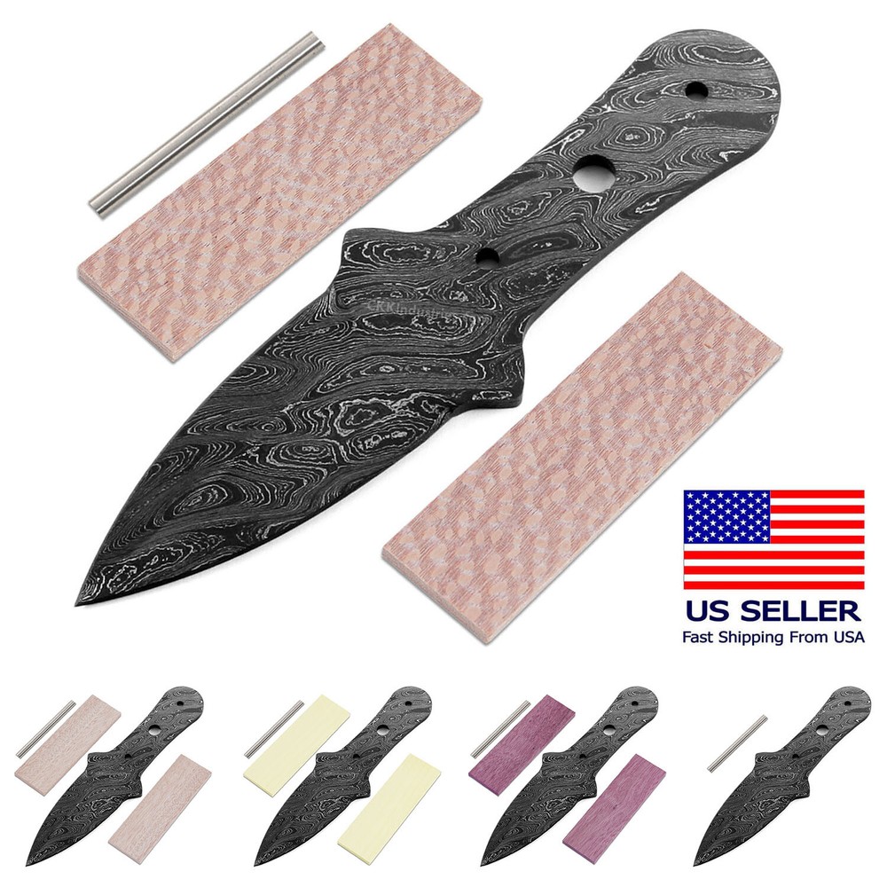 Damascus Steel Pygmy Dagger DIY Kit with 8 Handle Options