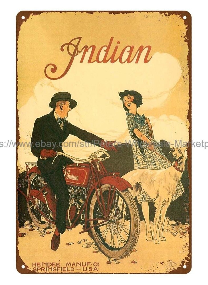 Rustic kitchen decor motorcycle magazine ad metal tin sign vintage wall art