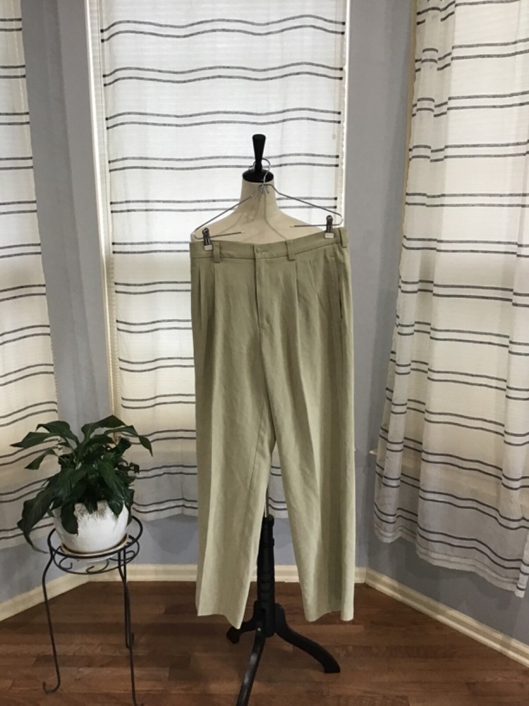 Tommy Bahama Chino Pants Beige 100% Silk Size 33x32