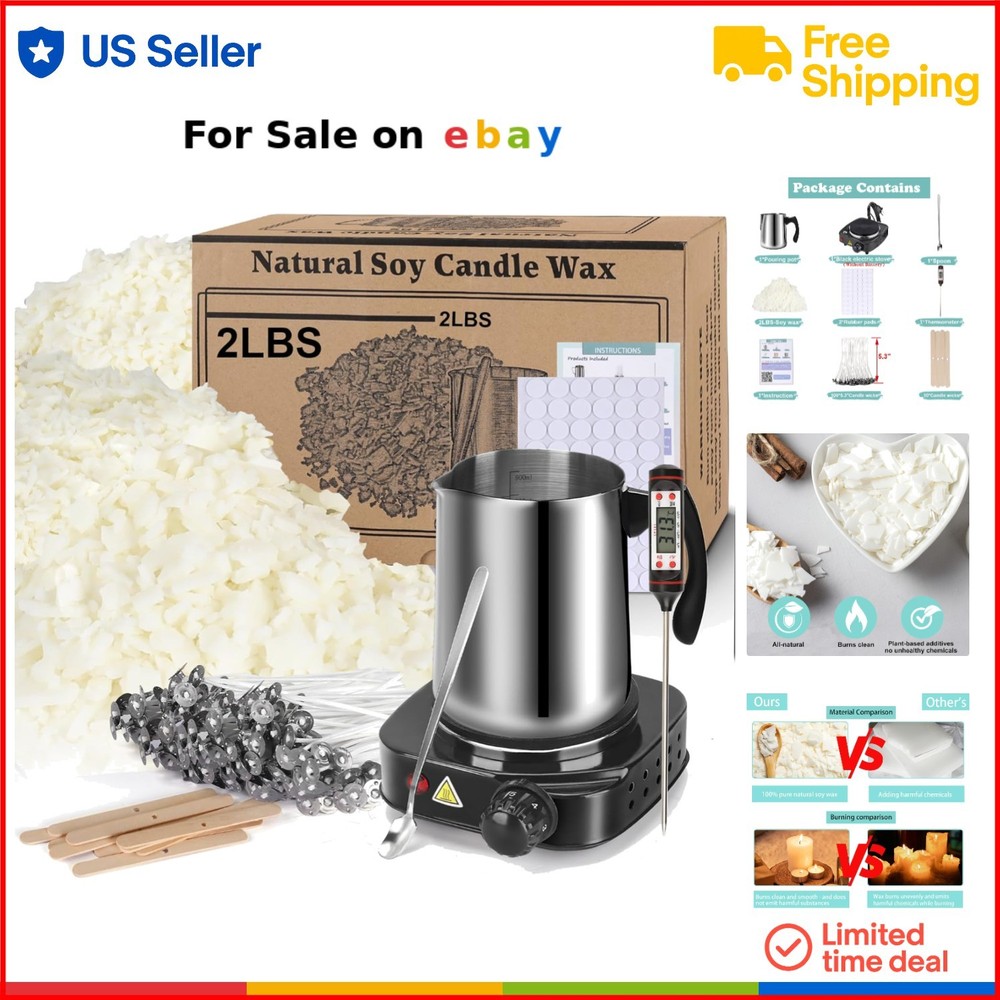 Soy Wax Candle Making Kit Supplies With Melter Natural Candle Wax DIY