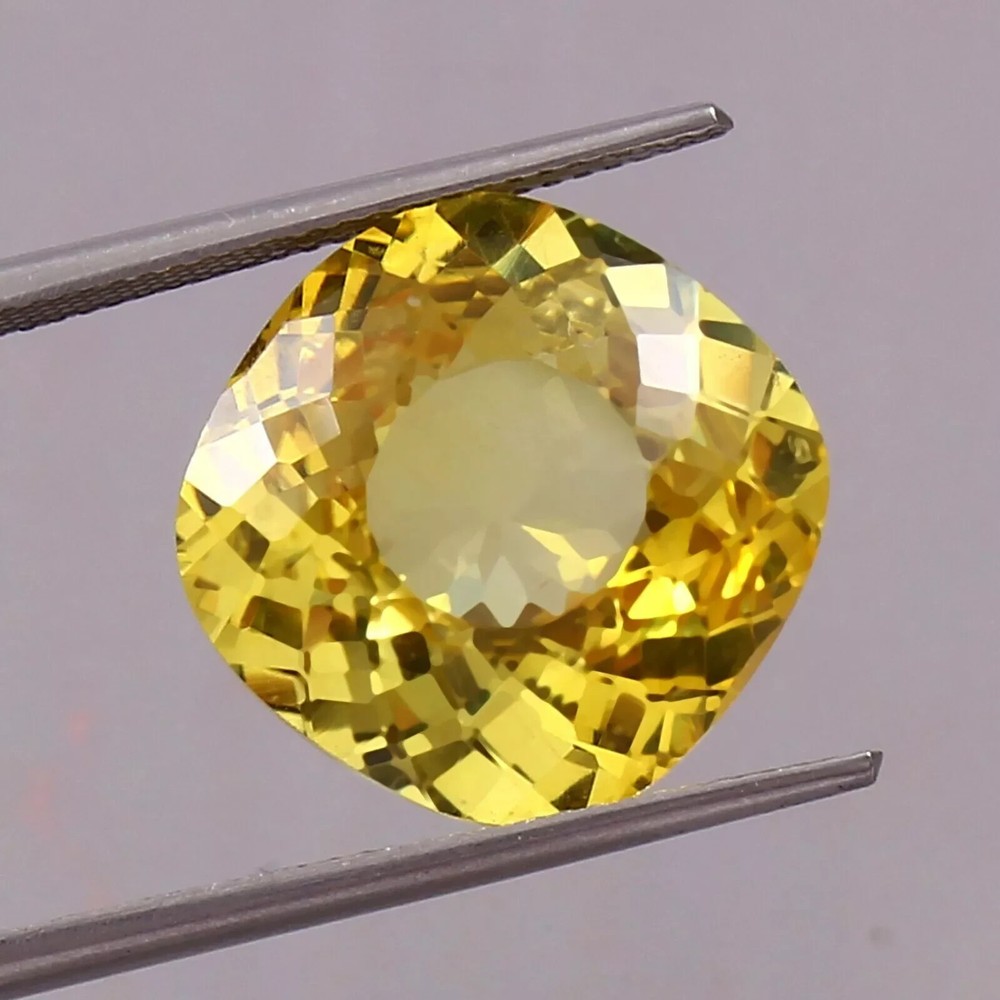 16.30 Ct Ceylon Yellow Sapphire Cushion Cut Loose Gemstone GIE Certified
