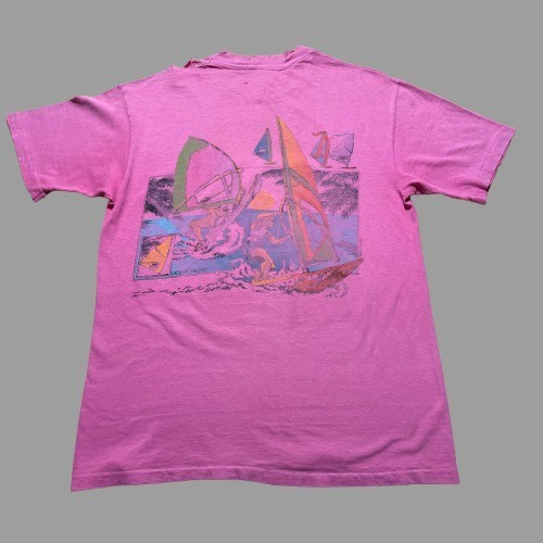 Vintage 80s Ocean Pacific OP Beach Windsurfer Sailboat Shirt Size Medium/Large