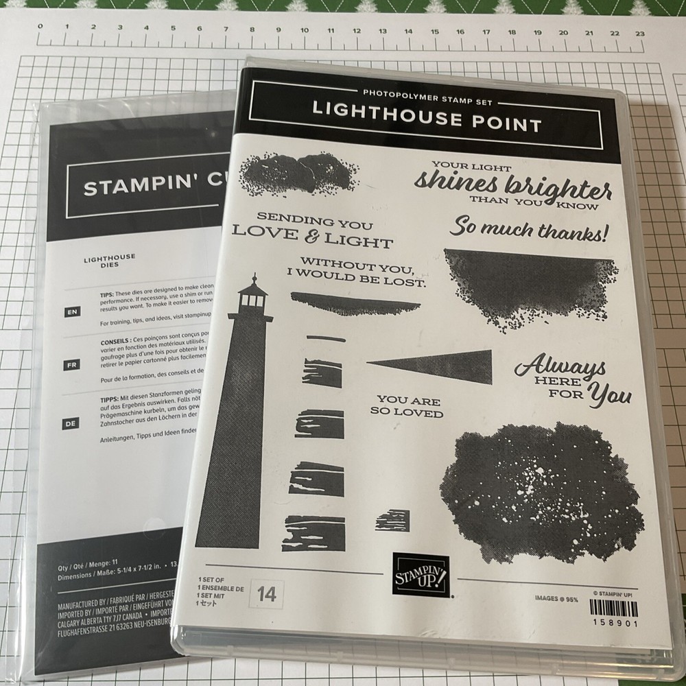 Stampin' Up! LIGHTHOUSE POINT Stamp Set & LIGHTHOUSE Dies - Retired ….NEW….