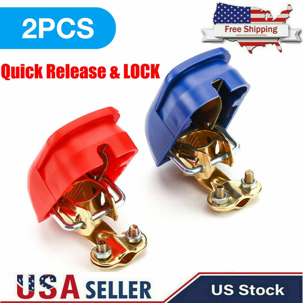 2PCS Car Battery Terminal Connector Clamp Adjust Disconnect Quick Release Tool