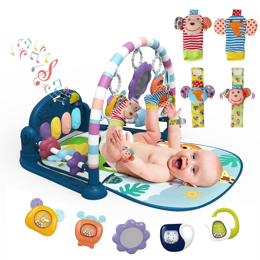 Interactive Baby Play Mat with Piano Gym and Tummy Time Activity Center