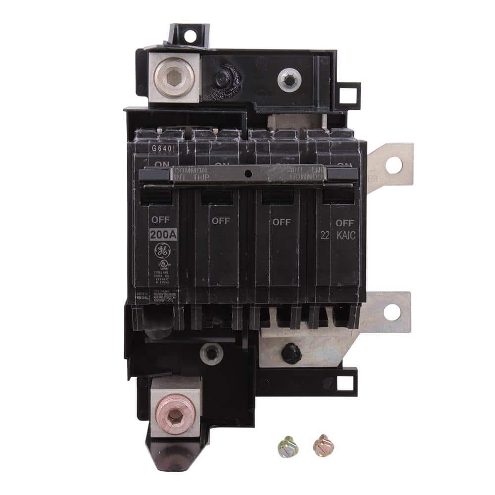 GE 200 Amp Main Circuit Breaker Conversion Kit Double-Pole with Mounting Base