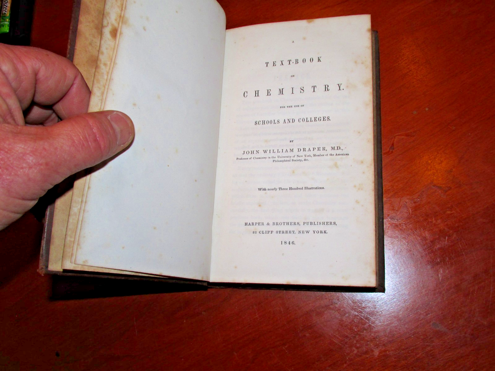 Chemistry Textbook by J.W. Draper, 1846 - Illustrated Harper Edition-image
