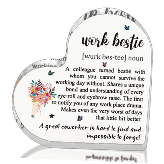 Work Bestie Gifts for Coworker Friends Work Partner, Work Work Bestie-Heart