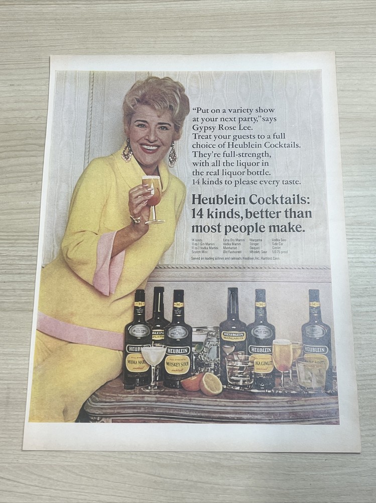 Heublein Cocktails Liquor Bottle 1967 Vintage Print Ad Life Magazine