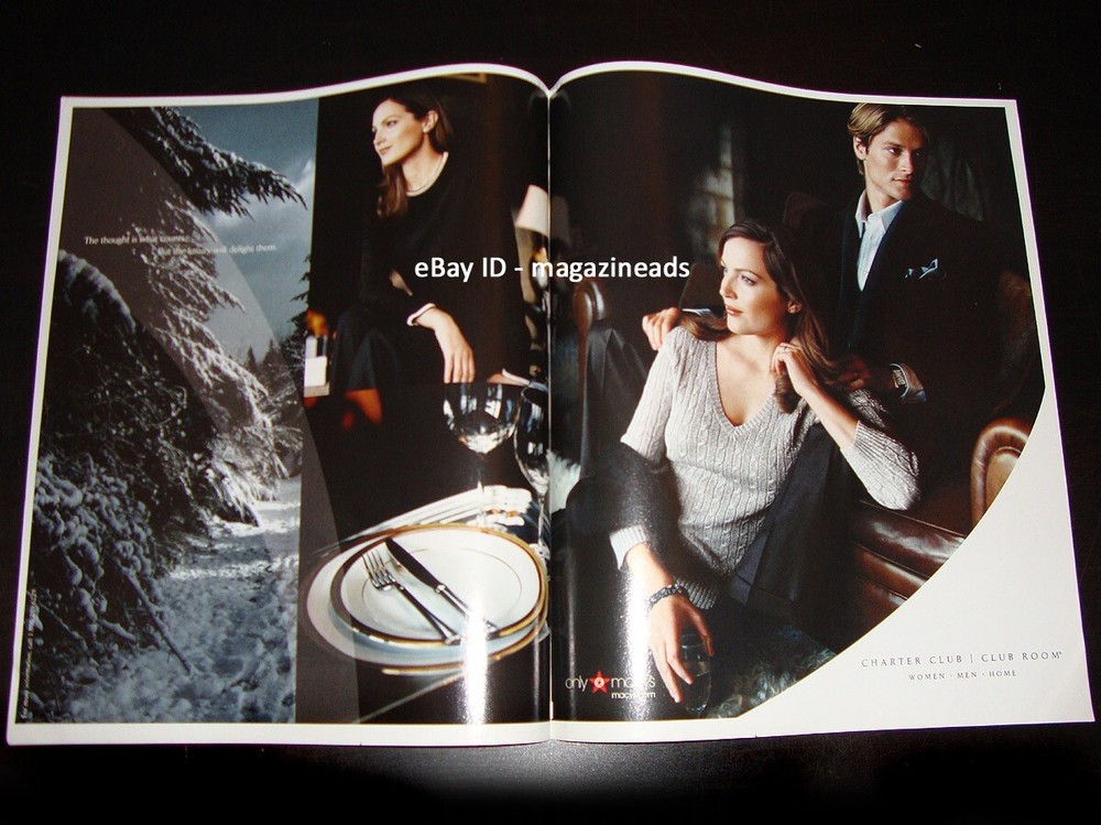 CHARTER CLUB at MACY'S 2-Page PRINT AD Holiday 2006 CHANDRA NORTH beautiful-image
