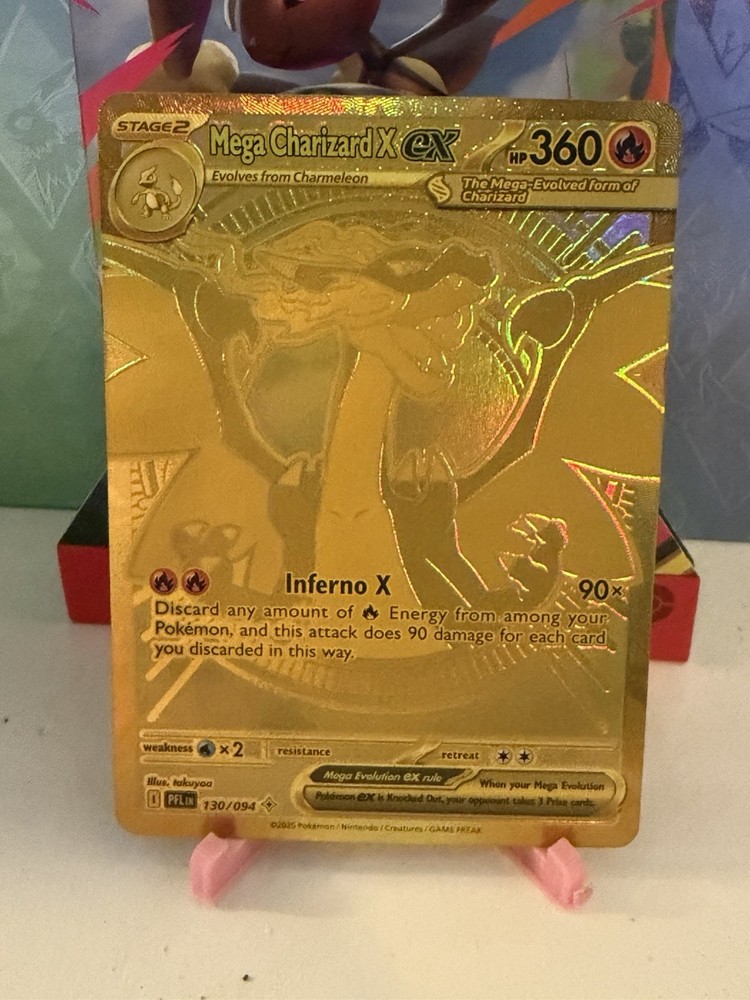 Gold Mega Charizard X EX 130/094 - English - Pokémon Phantasmal Flames