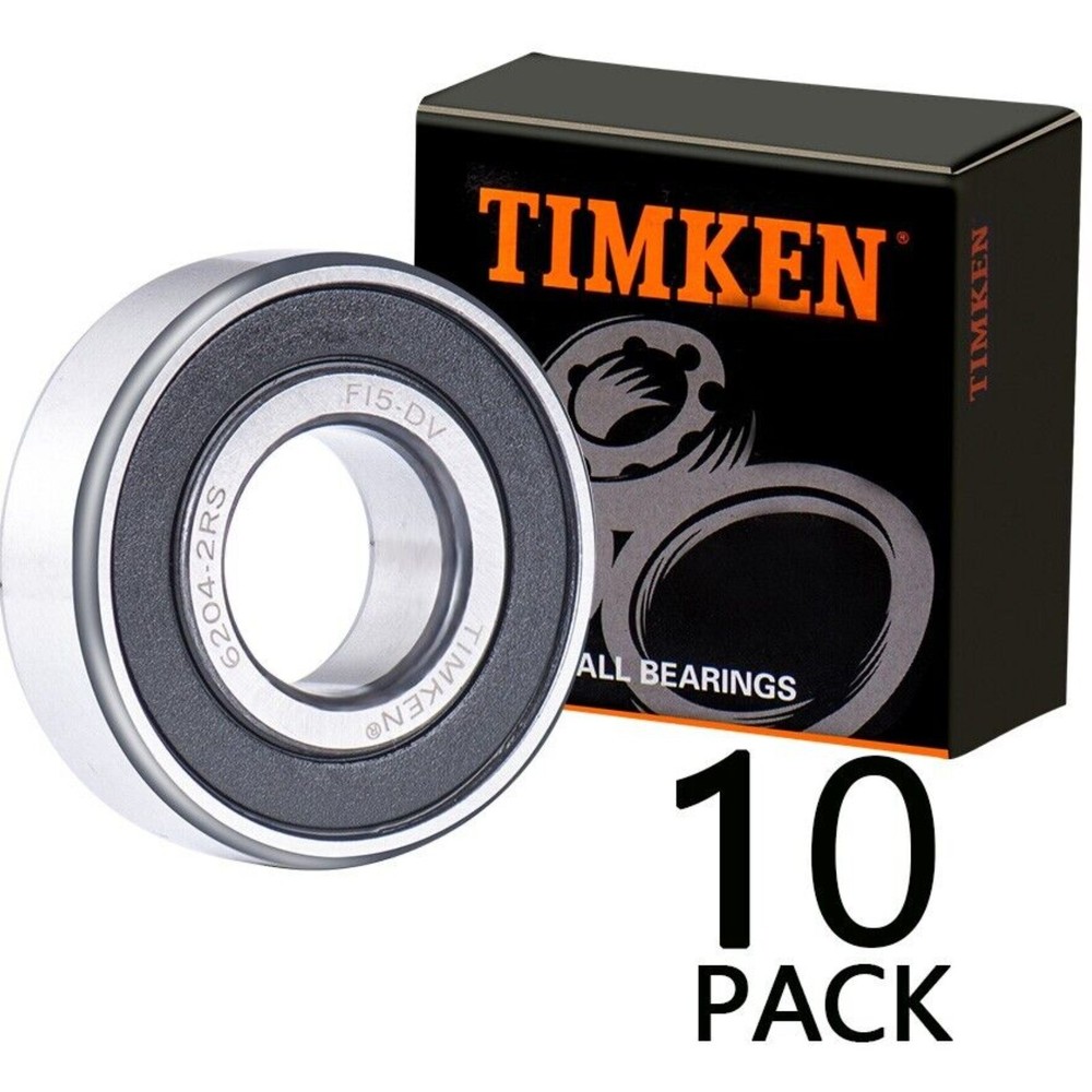 NEW 10PACK TIMKEN 6204-2RS 20X47X14MM Double Rubber Sealed Bearings