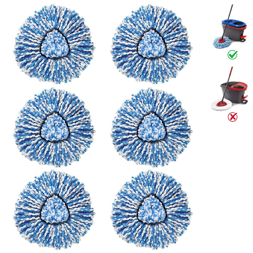 BonusLife 6-Pack Mop Refills for O-Ceda Spin Mop 2-Tank System  