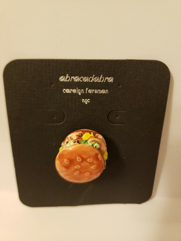 Abracadabra Hamburger Pin Brooch Caralyn Ferman NYC-image
